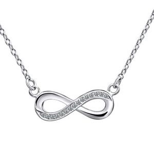 Silvertone Infinity Pendant Necklace
